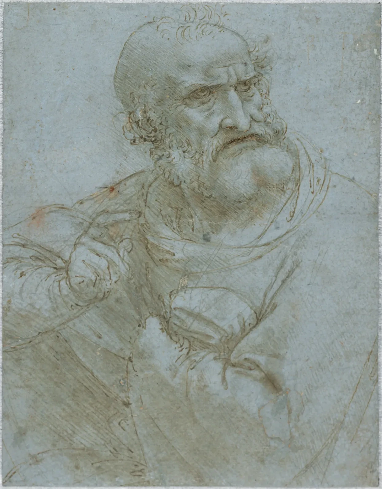 Étude pour la Cène (saint Pierre ?), Léonard de Vinci