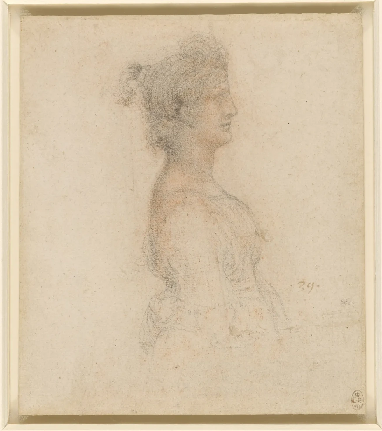 Étude d'une jeune femme de profil, Léonard de Vinci