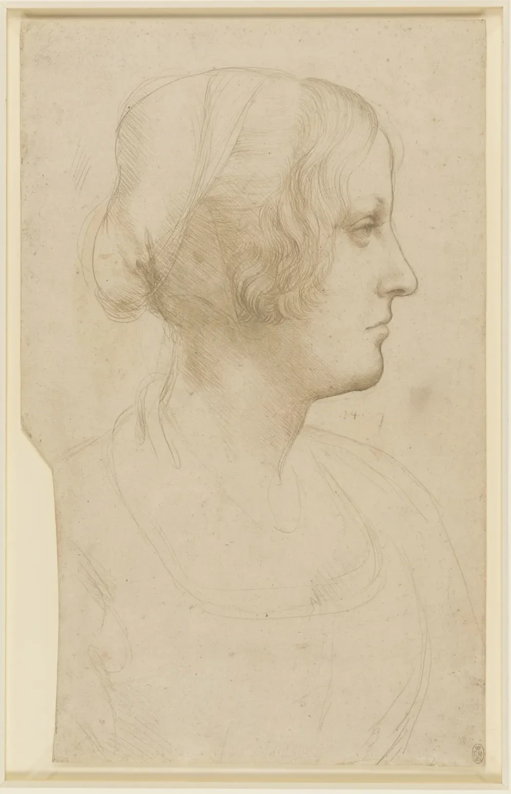Étude d'une jeune femme de profil, Léonard de Vinci