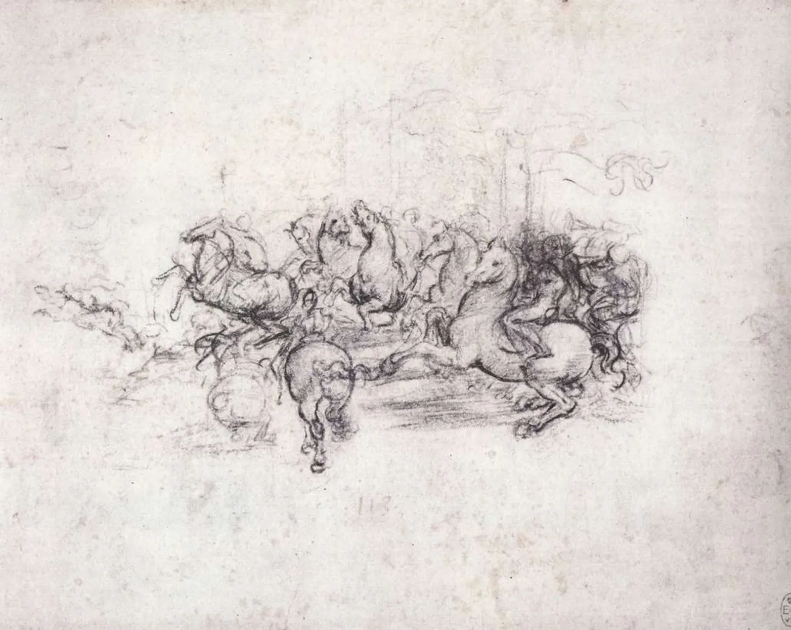 Étude de cavaliers au combat, Léonard de Vinci