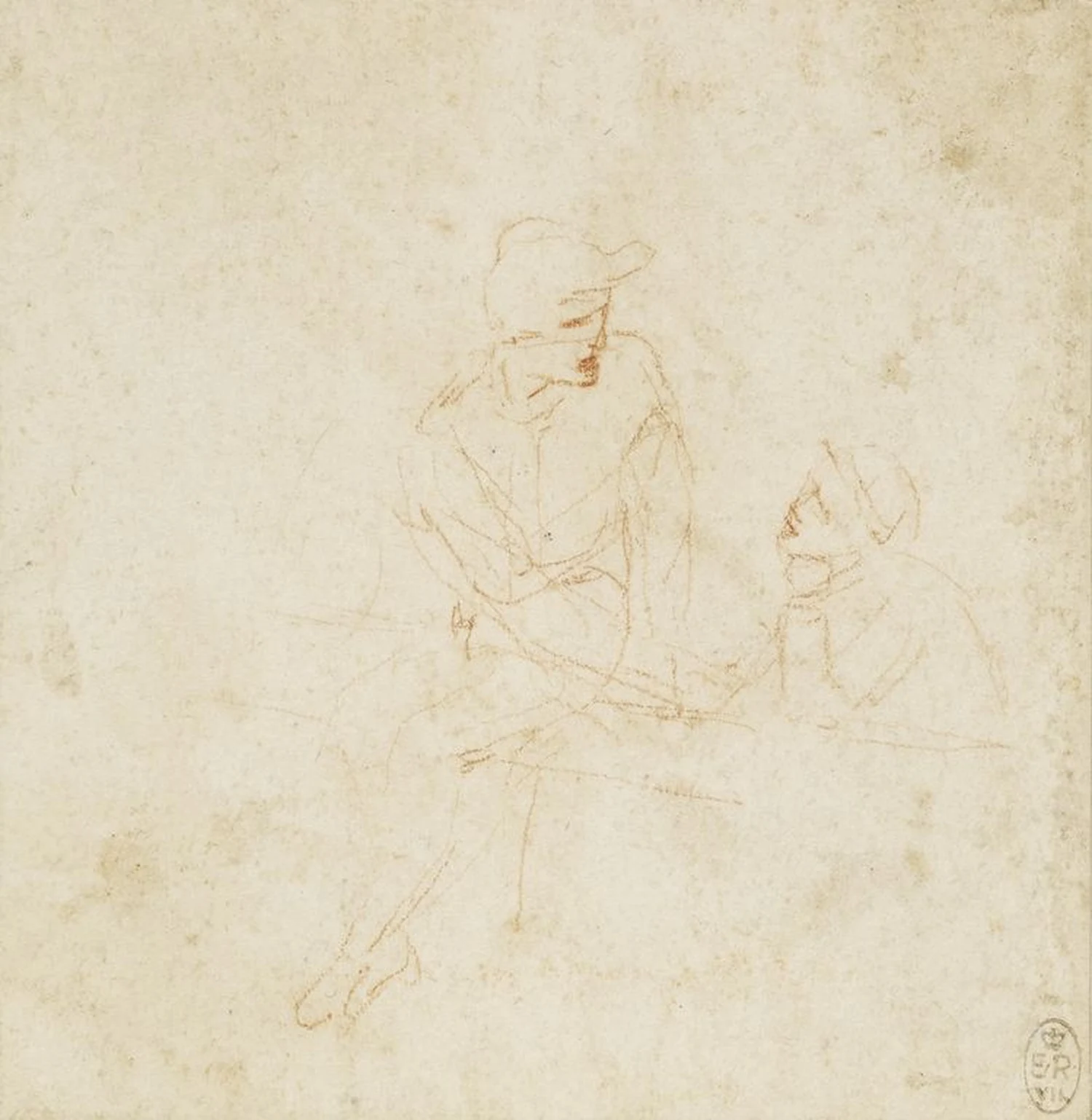Étude de deux figures en conversation, Léonard de Vinci