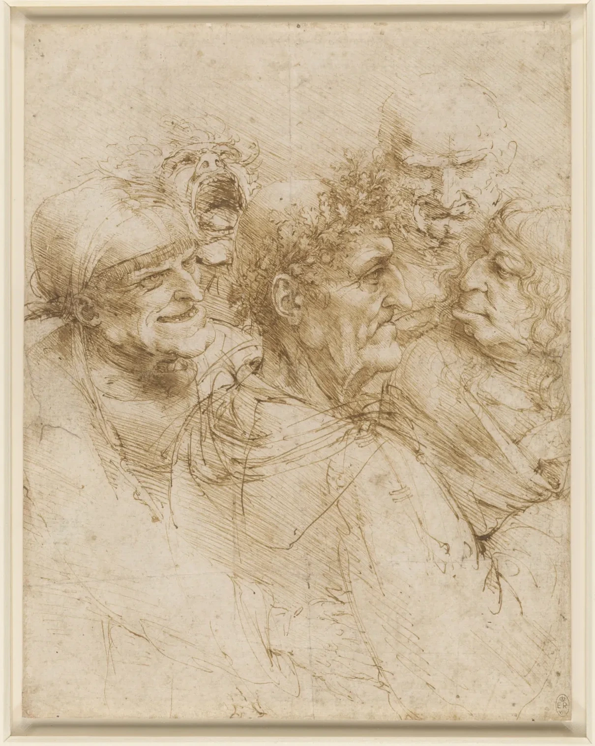 Têtes grotesques, Léonard de Vinci