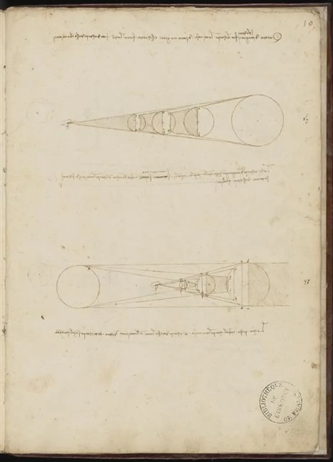 Various Opaque Bodies and their Position in Relation to the Luminous ody and the Eye, Leonardo da Vinci