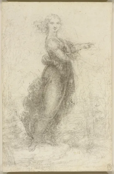 Femme debout dans un paysage