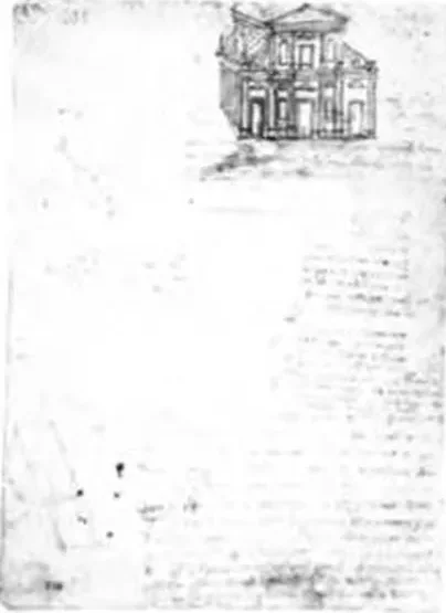 Projet de façade d'église