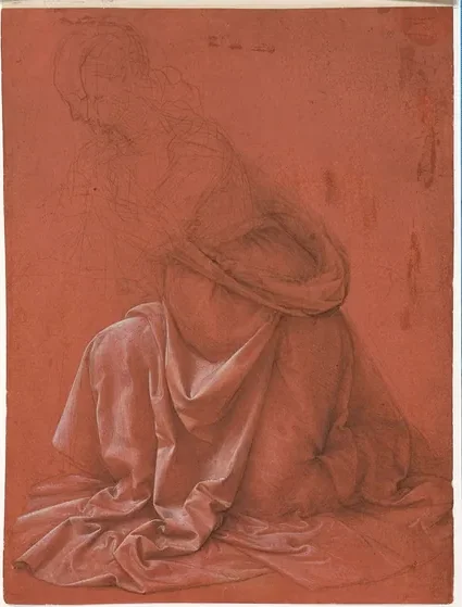 Drapery Study for a Kneeling Figure turned to the Left