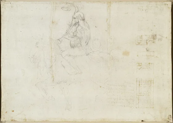 Drawing of a Rider whose Upper Body is disguised as Bagpipes