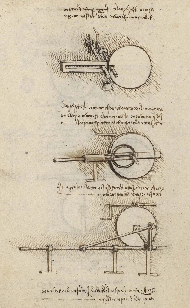 Mecanismo de accionamiento para un movimiento de fuerza desigual, Leonardo da Vinci