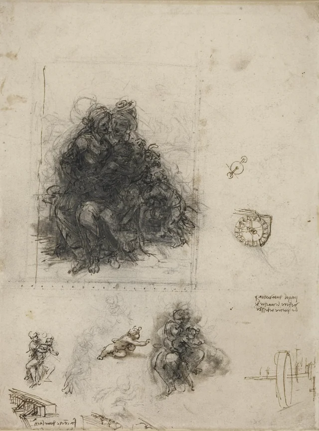 Estudos para A Virgem, o Menino Jesus e Sant'Ana, Leonardo da Vinci