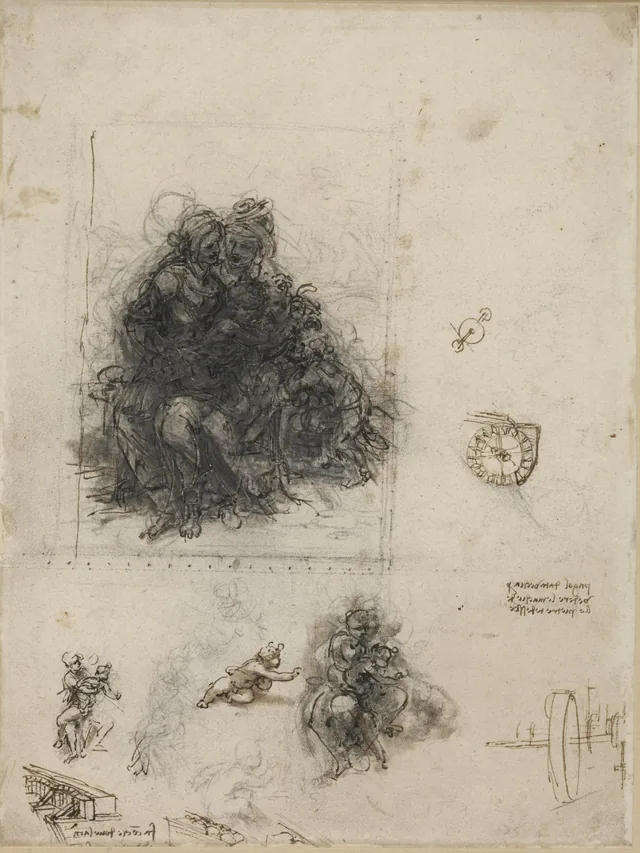 Études pour La Vierge, l'Enfant Jésus et sainte Anne, Leonardo da Vinci