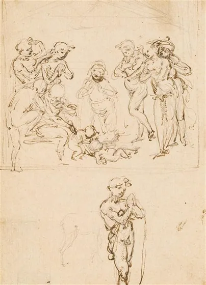 Études de figures pour l'Adoration des mages