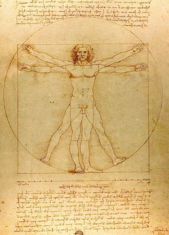 El hombre de Vitruvio, Leonardo da Vinci