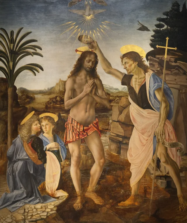 El bautismo de Cristo, Leonardo da Vinci