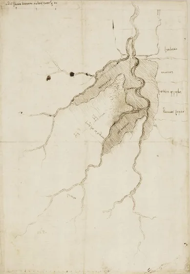 Carte d'un lit de rivière