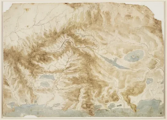 Carte de l'Italie du Nord montrant la côte ouest depuis l'embouchure de la Magra jusqu'à Toscanella et Corneto
