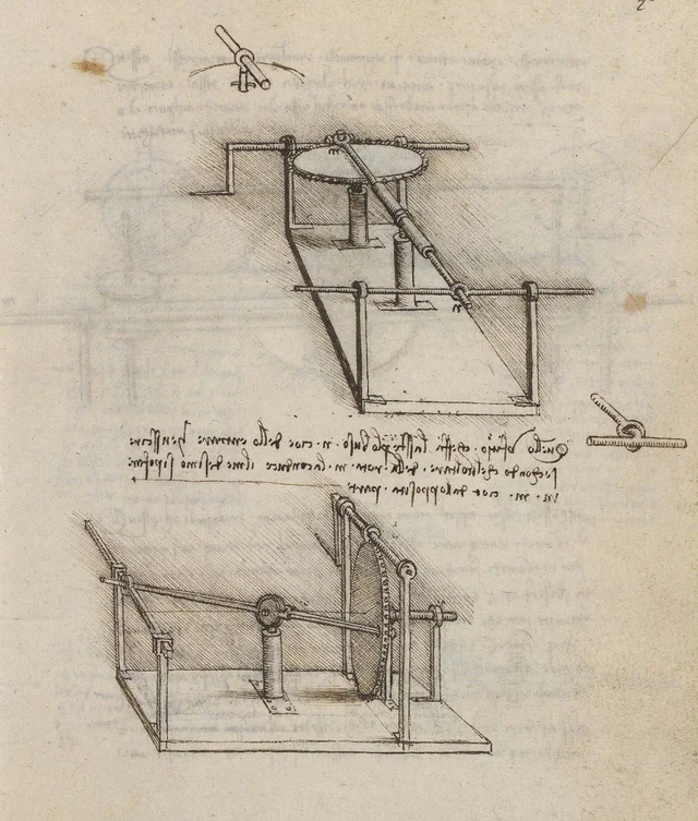 Dispositivo mecánico de transmisión del movimiento, Leonardo da Vinci