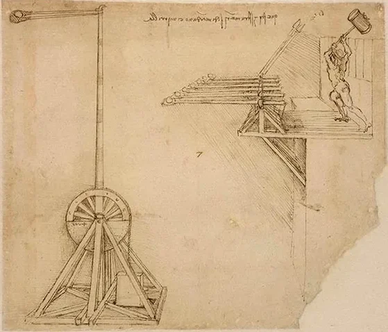 Machine de guerre pour catapulter des pierres