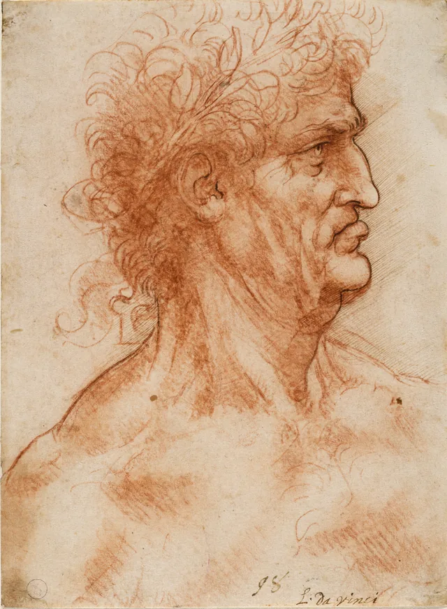 Profile Study of an Old Man with a Laurel Wreath, Leonardo da Vinci