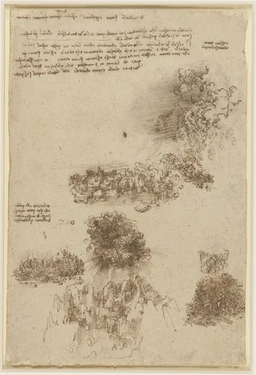 Feuille d'études diverses de destruction et de rochers