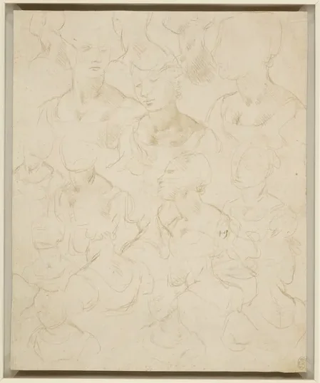 Sheets of Studies of Female Heads