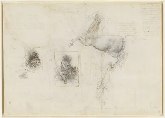 Sketch for a Leda and the Swan and Study of a Horse