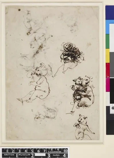 Sketches of a Child with a Cat