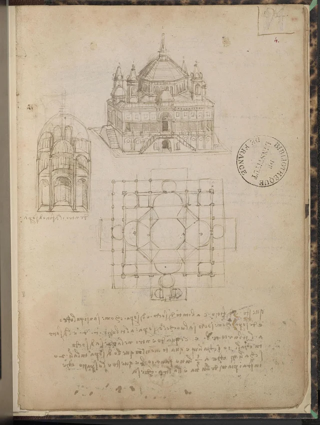 Studies for a Building on a Centralized Plan, Leonardo da Vinci