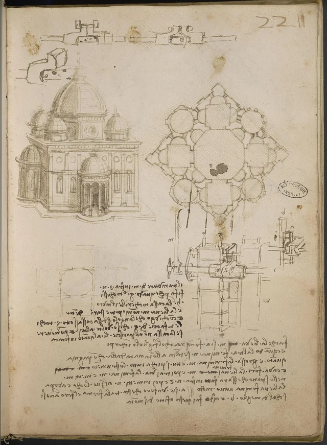 Études pour un édifice à plan centré, Léonard de Vinci