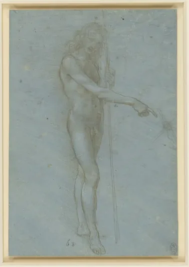 Étude d'un homme nu tenant un bâton (saint Jean ?)