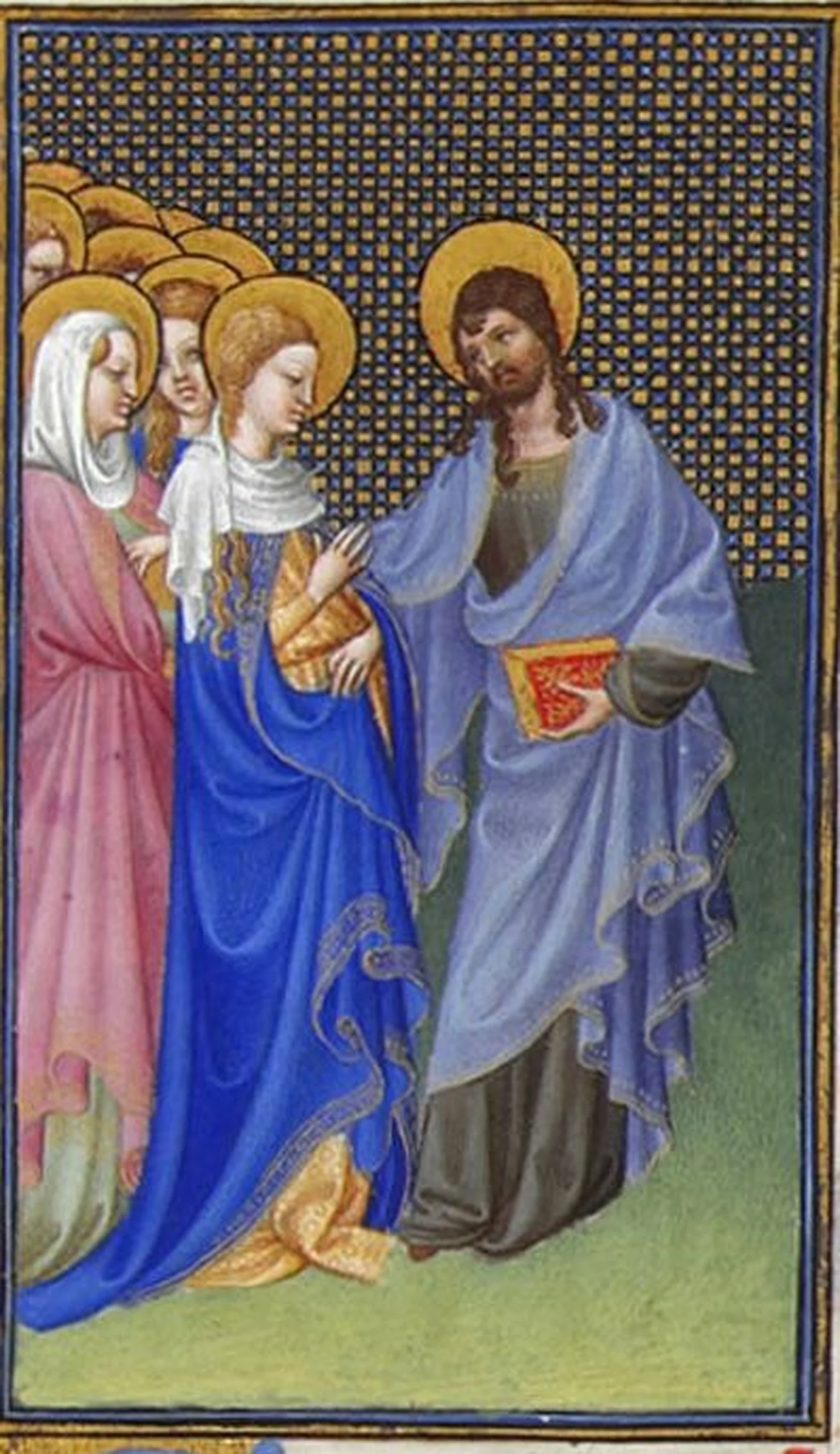 David annonce le mariage mystique du Christ et de l'Église, Très Riches Heures du duc de Berry