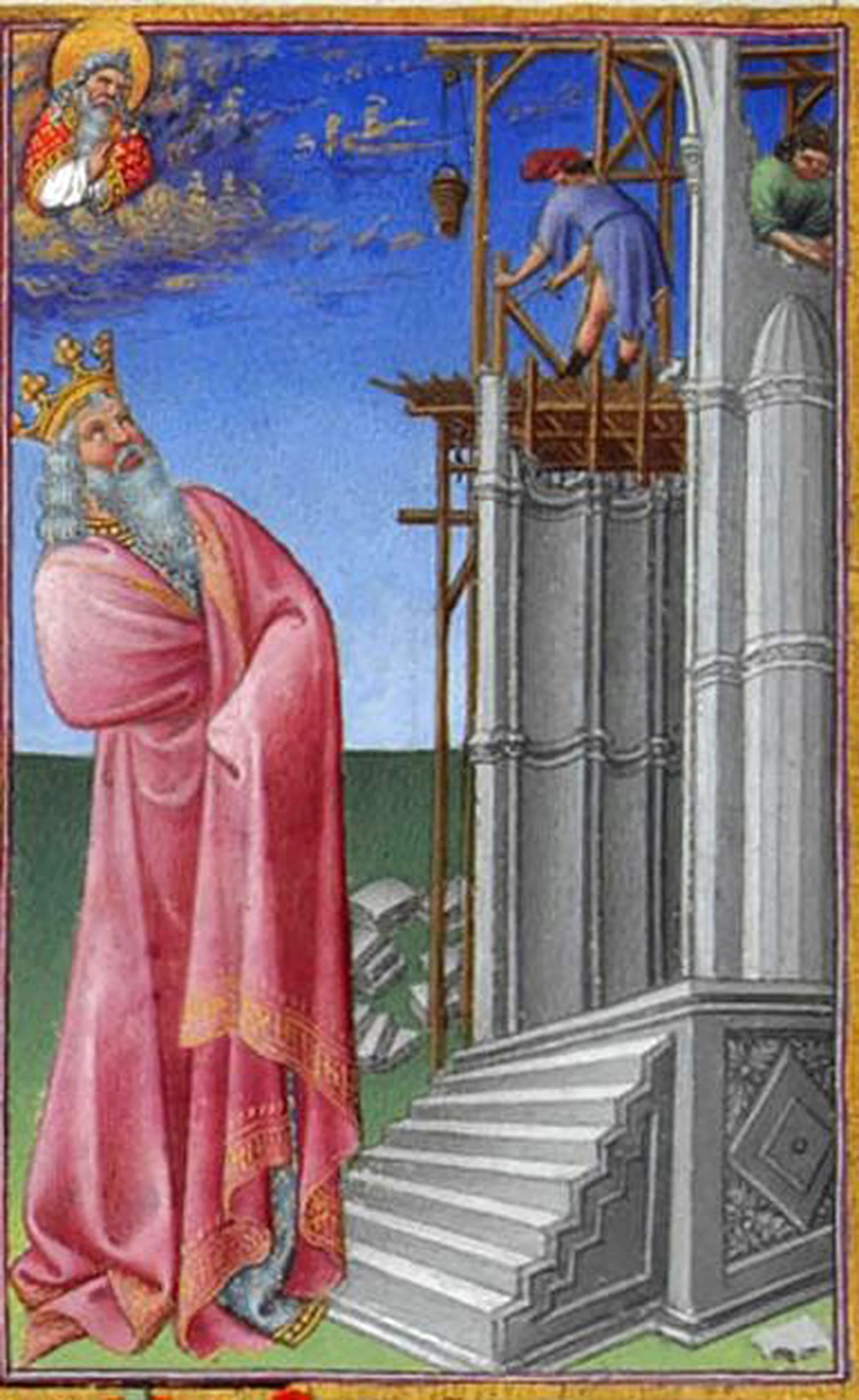 La Construction du Temple de Jérusalem, Très Riches Heures du duc de Berry
