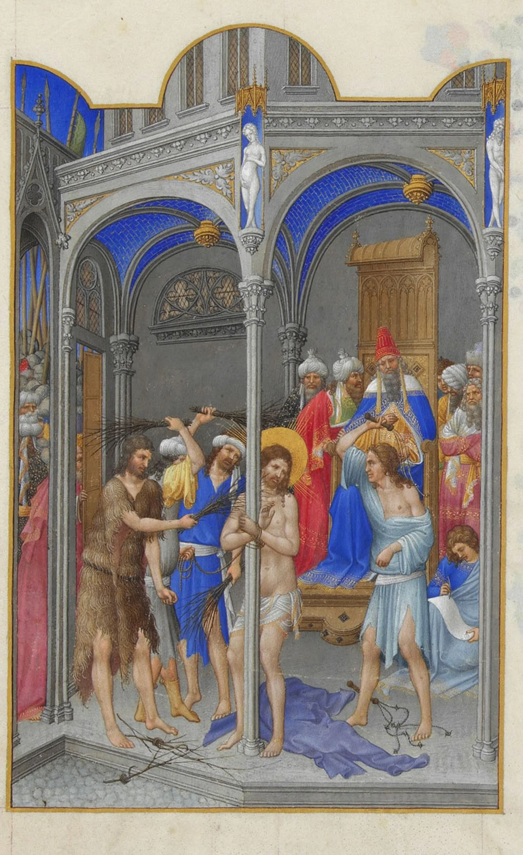 La Flagellation, Très Riches Heures du duc de Berry