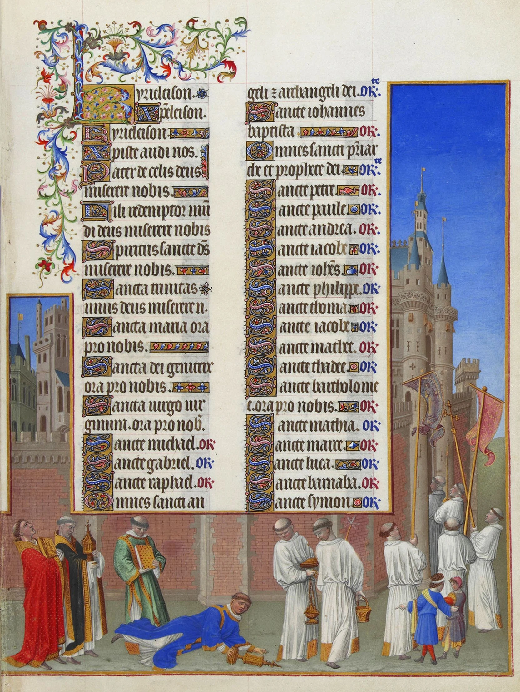 La Procession de saint Grégoire, Très Riches Heures du duc de Berry