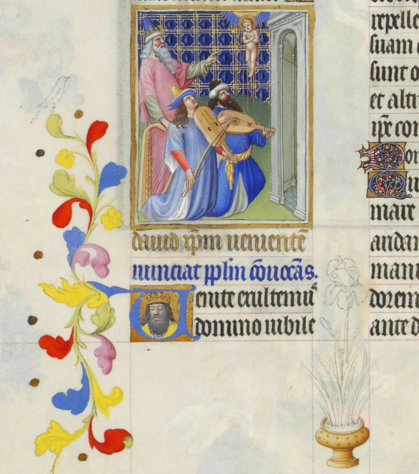 David annonce la venue du Christ, Très Riches Heures du duc de Berry