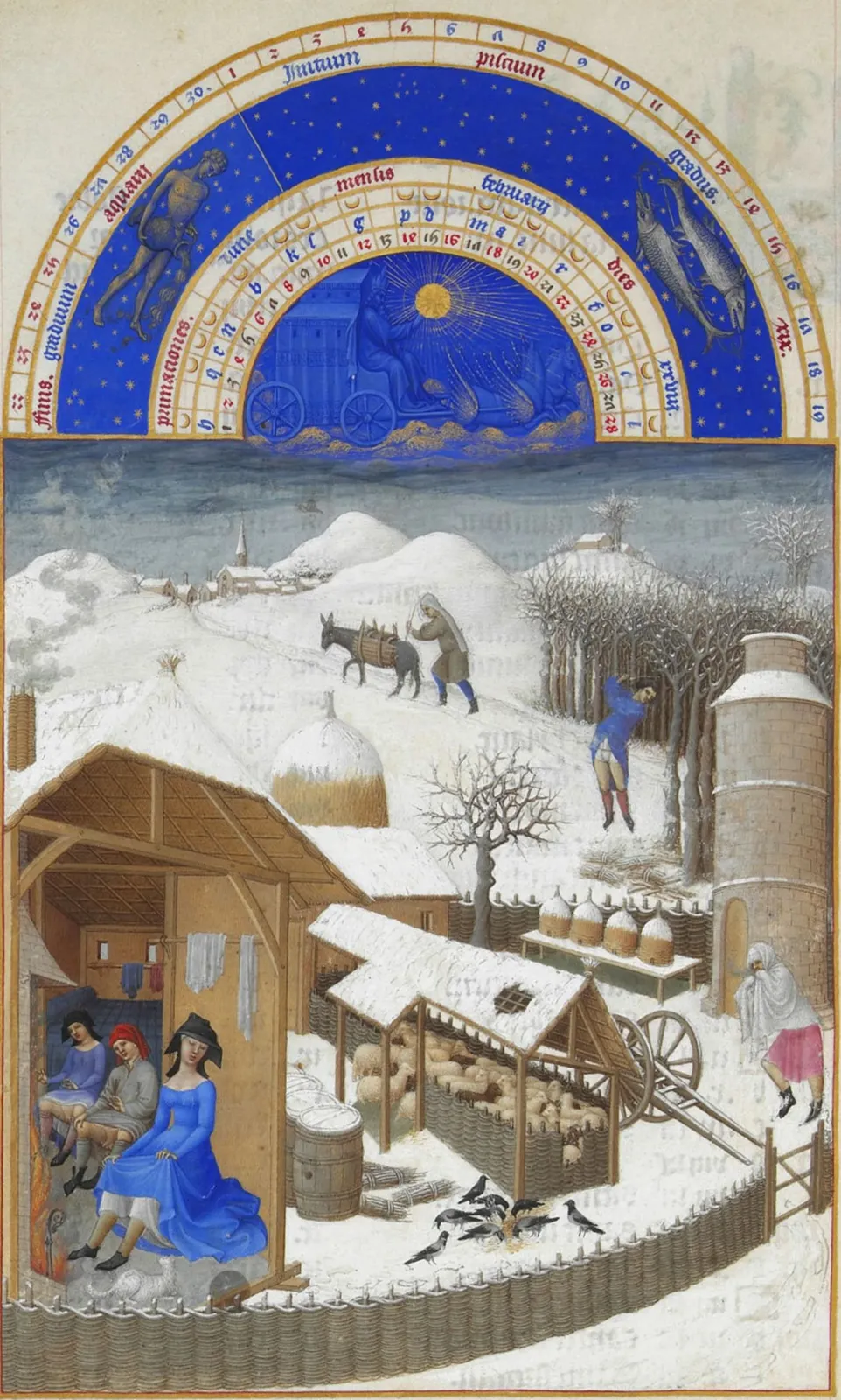 Février, Très Riches Heures du Duc de Berry