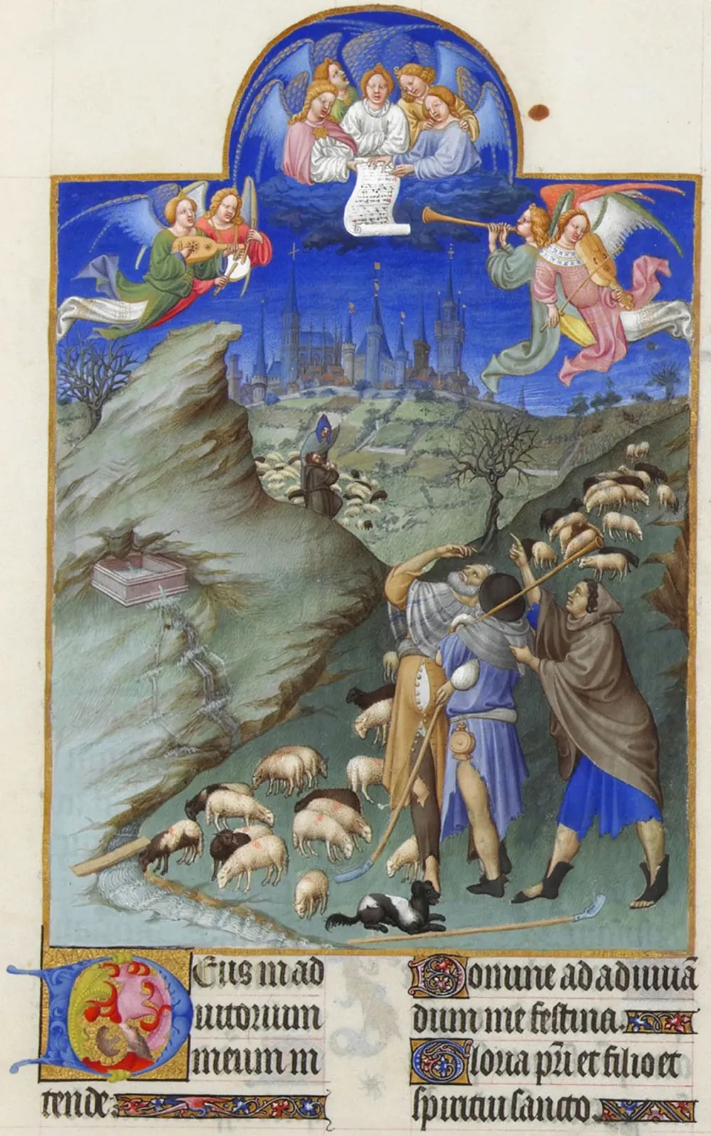 L'Annonce aux bergers, Très Riches Heures du duc de Berry