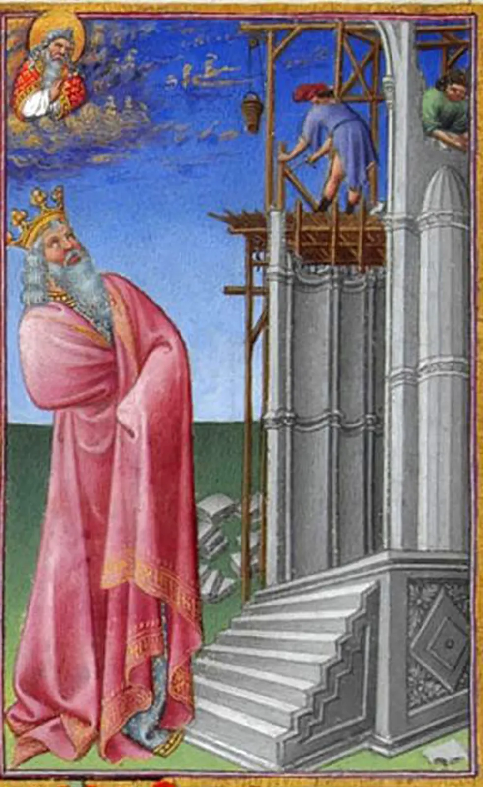 La Construction du Temple de Jérusalem, Très Riches Heures du Duc de Berry