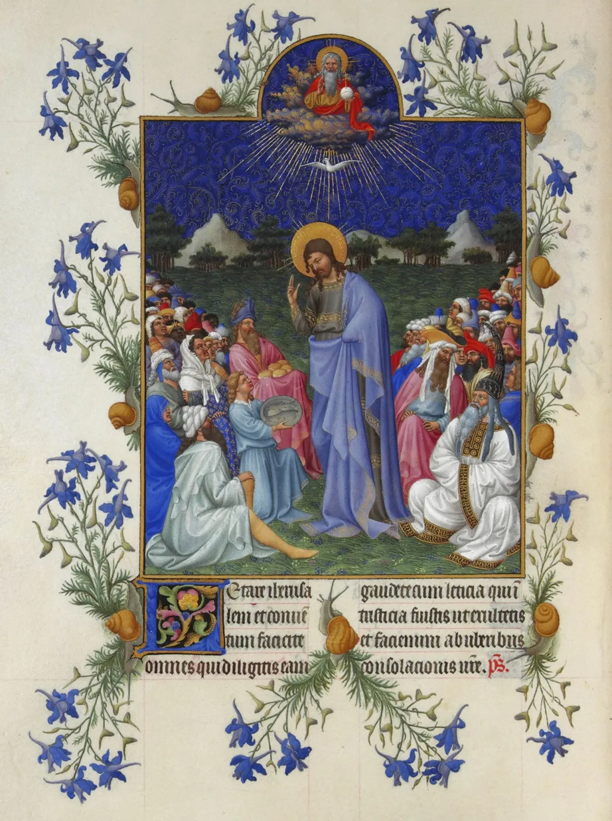 La Multiplication des pains, Très Riches Heures du duc de Berry