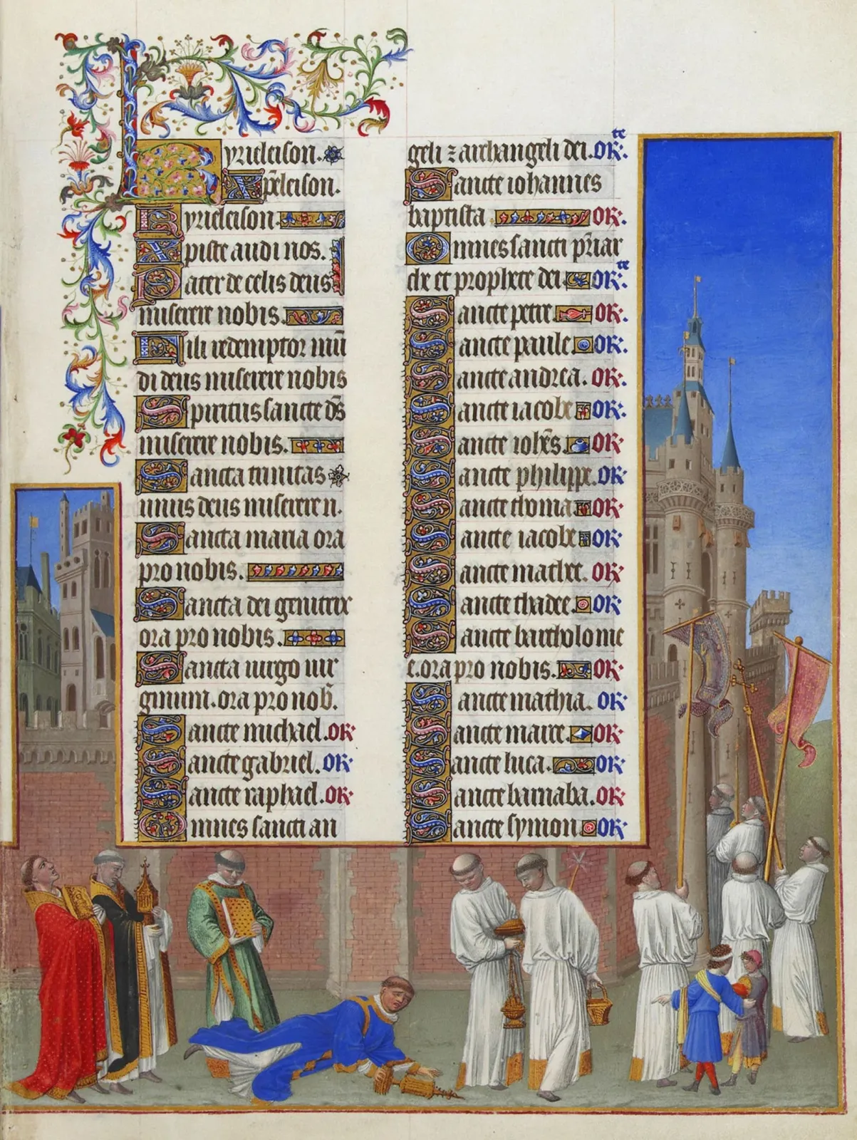 La Procession de saint Grégoire, Très Riches Heures du Duc de Berry
