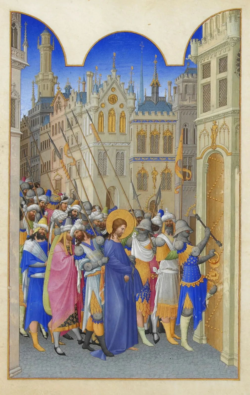 Le Christ conduit au prétoire, Très Riches Heures du duc de Berry