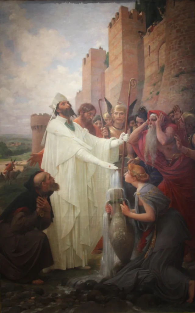 São Juliano fazendo jorrar a fonte, Lionel Royer