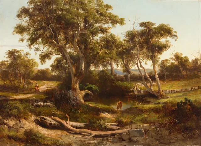 A Lavagem das ovelhas no distrito do Oeste, Louis Buvelot