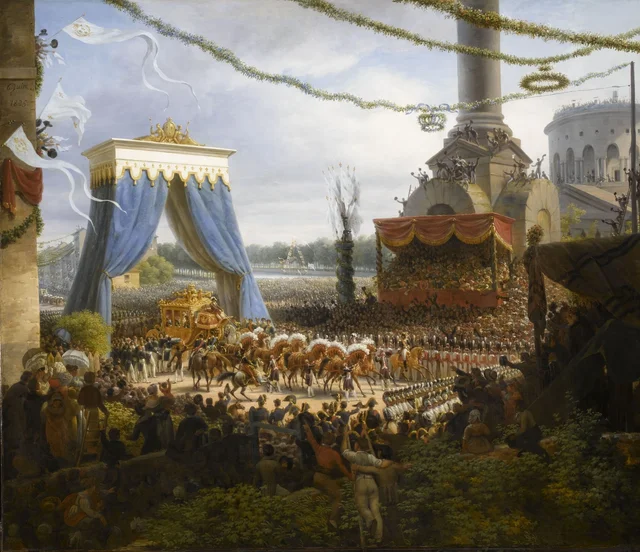 Entry of Charles X into Paris by the Barrière de la Villette after his Coronation, 6 June 1825, Louis-François Lejeune
