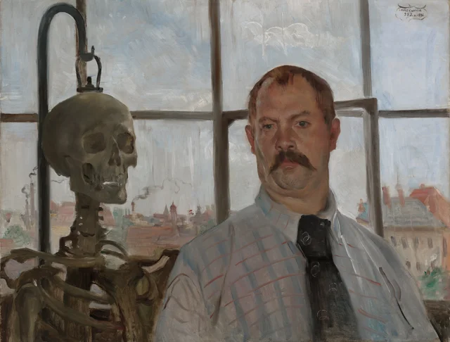 Self-Portrait with Skeleton