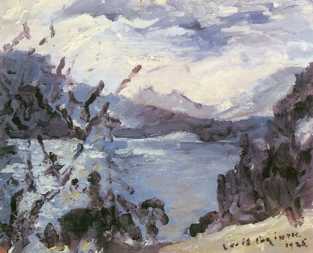 Walchensee with Mountain Range and Slope