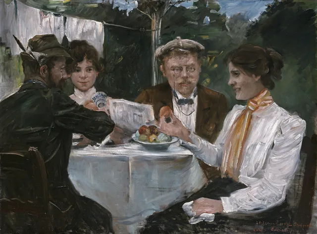 Breakfast in Max Halbe's Garden, Lovis Corinth