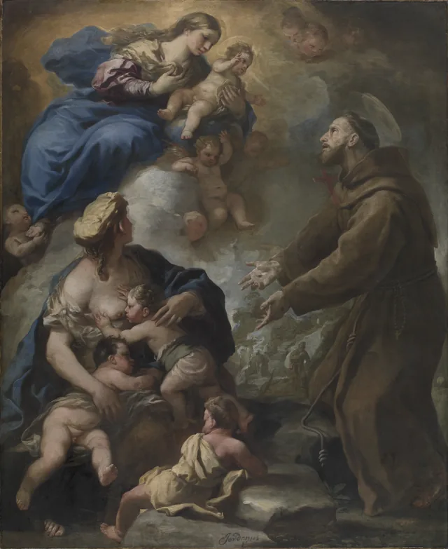 The Virgin and Child Appearing to Saint Francis of Assisi, Luca Giordano