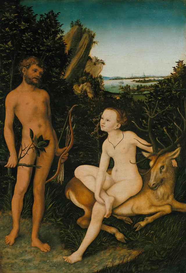 Apollon et Diane dans un paysage forestier