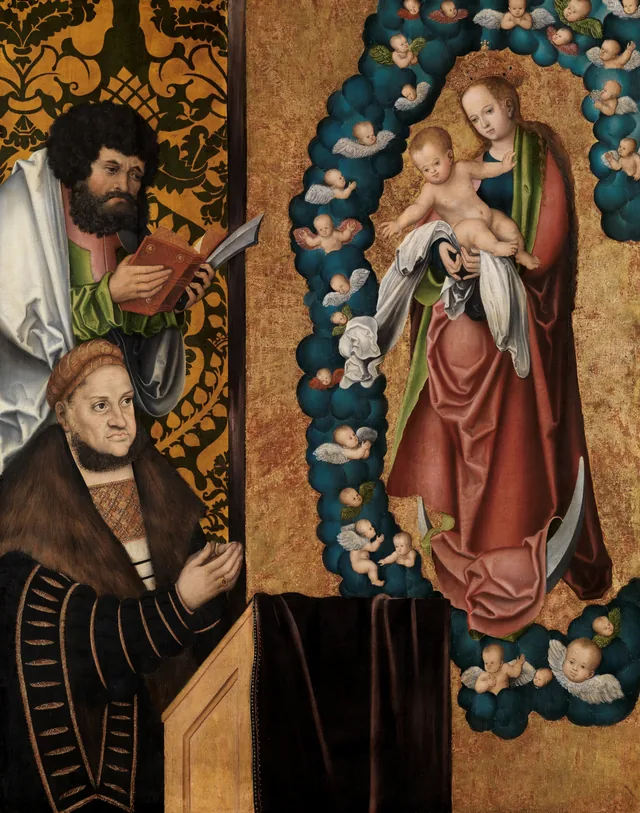 Frederico, o Sábio, em veneração da Mãe de Deus do Apocalipse