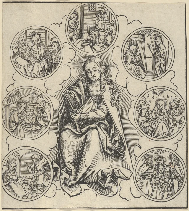 La Vierge entourée de sept médaillons figurant ses sept joies